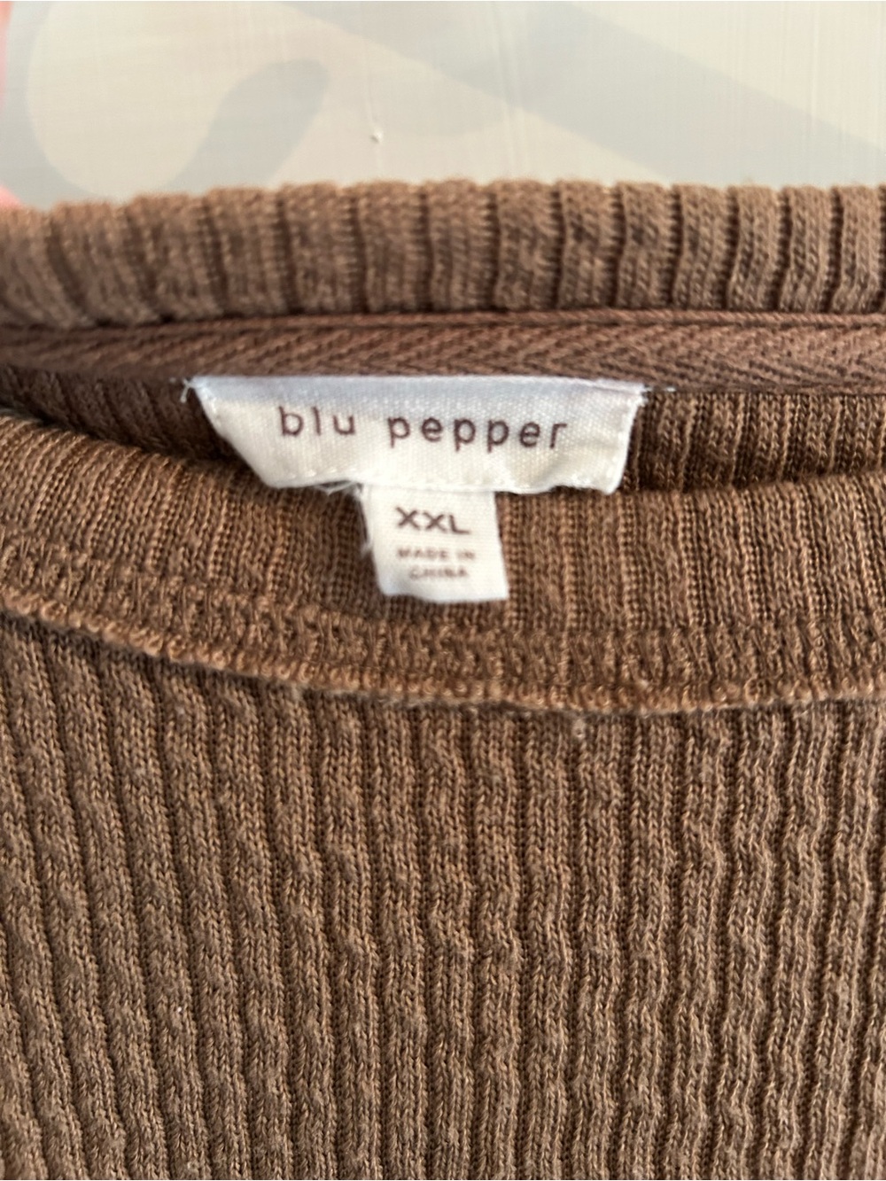 Blu Pepper Ribbed Knit Sweater in Brown - Picture 4 of 4